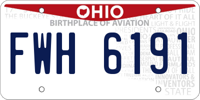 OH license plate FWH6191