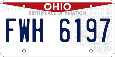 OH license plate FWH6197