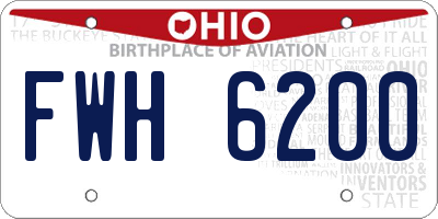 OH license plate FWH6200
