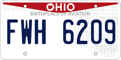 OH license plate FWH6209