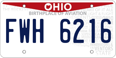 OH license plate FWH6216