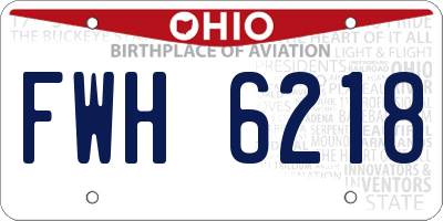 OH license plate FWH6218