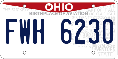 OH license plate FWH6230