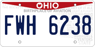 OH license plate FWH6238