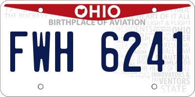 OH license plate FWH6241