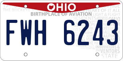 OH license plate FWH6243