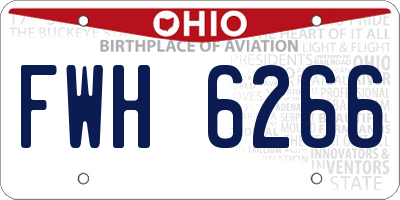 OH license plate FWH6266
