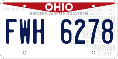 OH license plate FWH6278