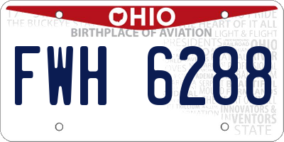 OH license plate FWH6288