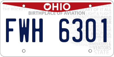 OH license plate FWH6301