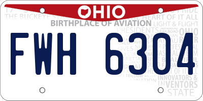 OH license plate FWH6304