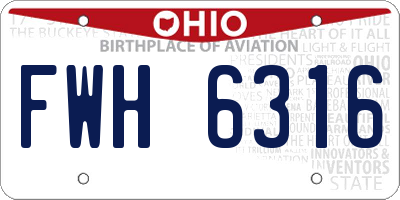 OH license plate FWH6316