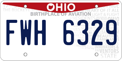 OH license plate FWH6329