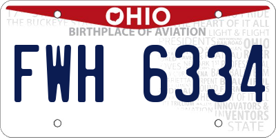 OH license plate FWH6334