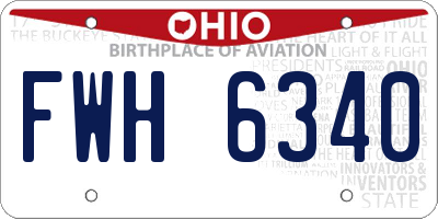 OH license plate FWH6340