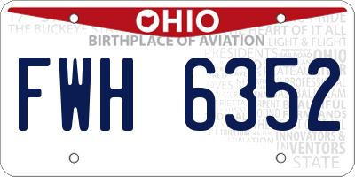 OH license plate FWH6352