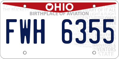 OH license plate FWH6355