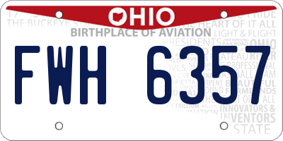 OH license plate FWH6357