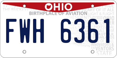 OH license plate FWH6361