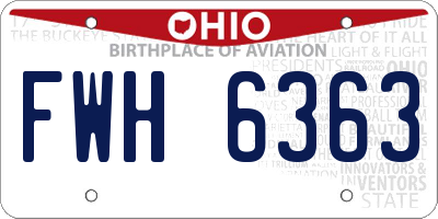 OH license plate FWH6363