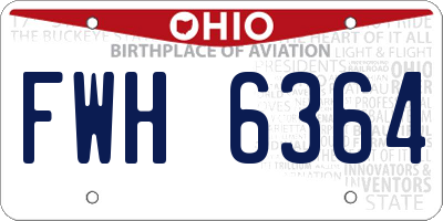 OH license plate FWH6364