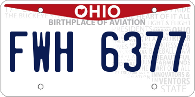 OH license plate FWH6377