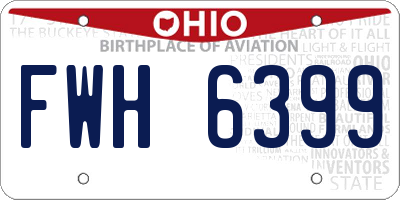 OH license plate FWH6399