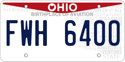 OH license plate FWH6400