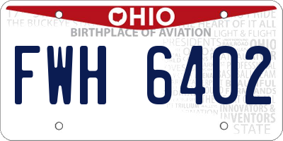 OH license plate FWH6402