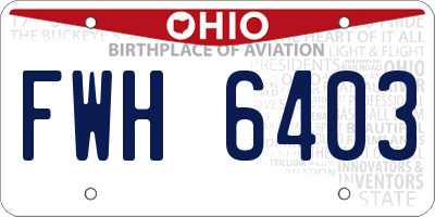 OH license plate FWH6403