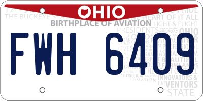 OH license plate FWH6409