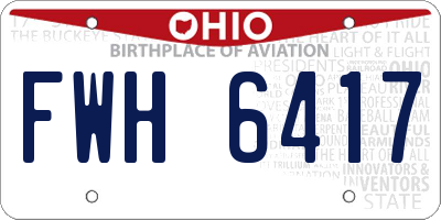 OH license plate FWH6417