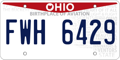 OH license plate FWH6429