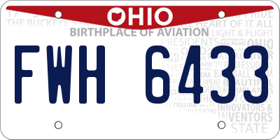 OH license plate FWH6433