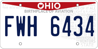 OH license plate FWH6434