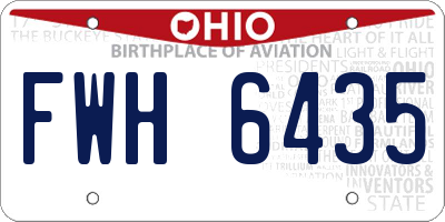 OH license plate FWH6435