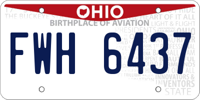 OH license plate FWH6437