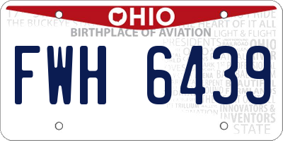 OH license plate FWH6439