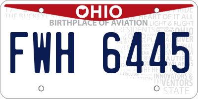 OH license plate FWH6445