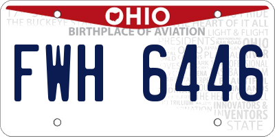 OH license plate FWH6446