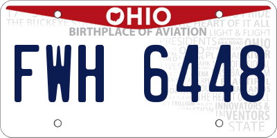 OH license plate FWH6448