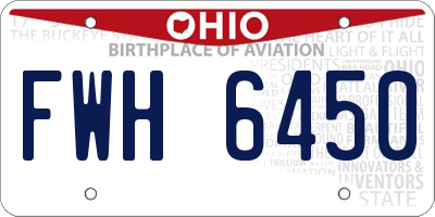 OH license plate FWH6450