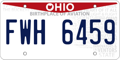 OH license plate FWH6459
