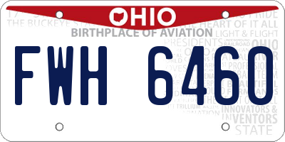 OH license plate FWH6460