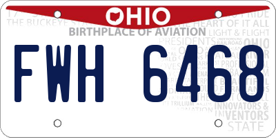 OH license plate FWH6468