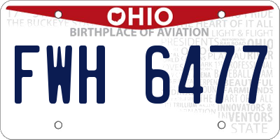 OH license plate FWH6477