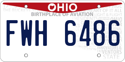 OH license plate FWH6486