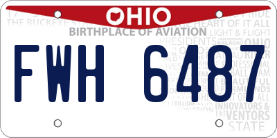 OH license plate FWH6487