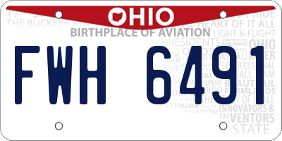 OH license plate FWH6491