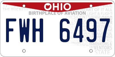 OH license plate FWH6497